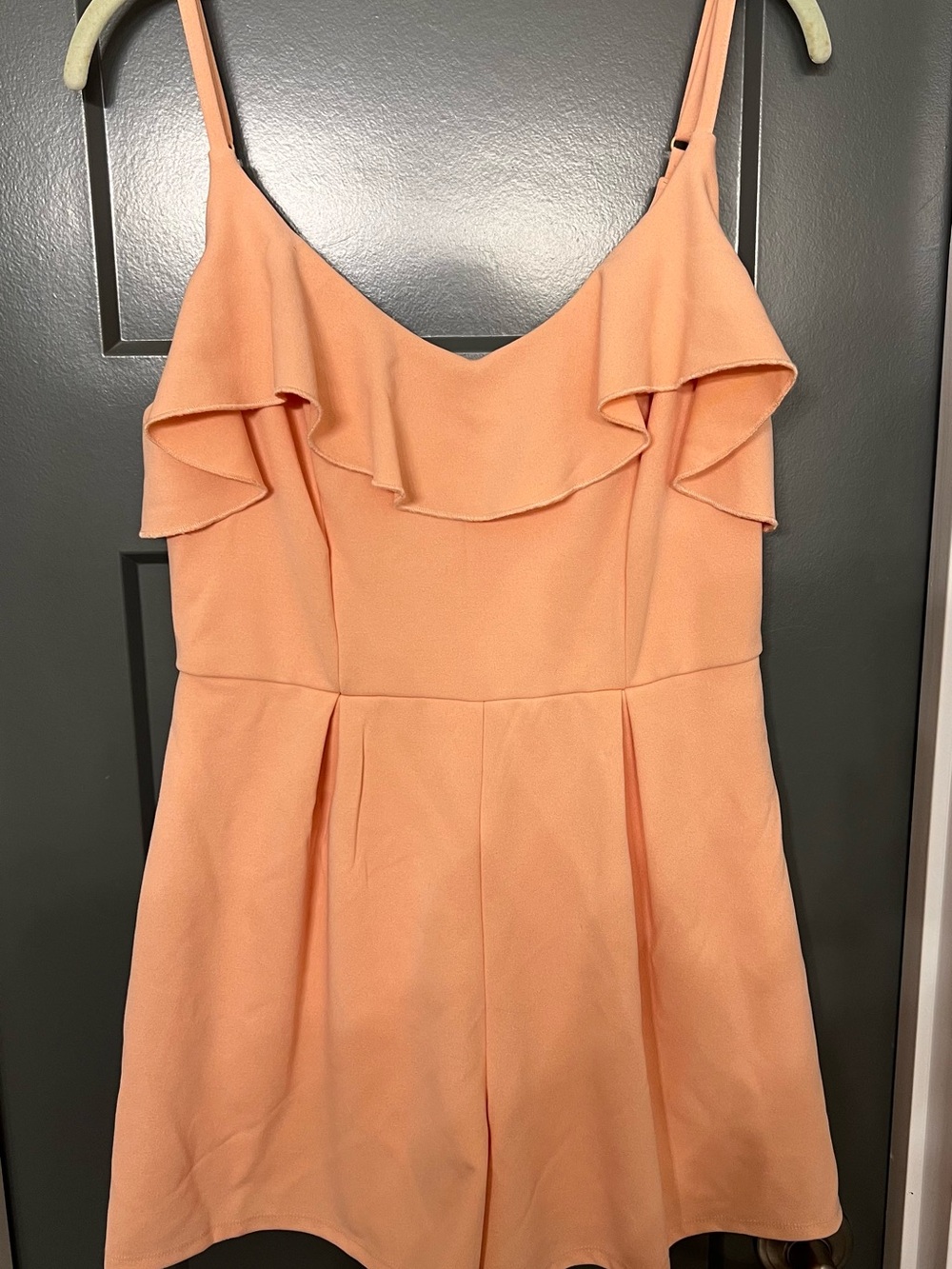 Altar'd State Peach Tiered Ruffle Romper size medium